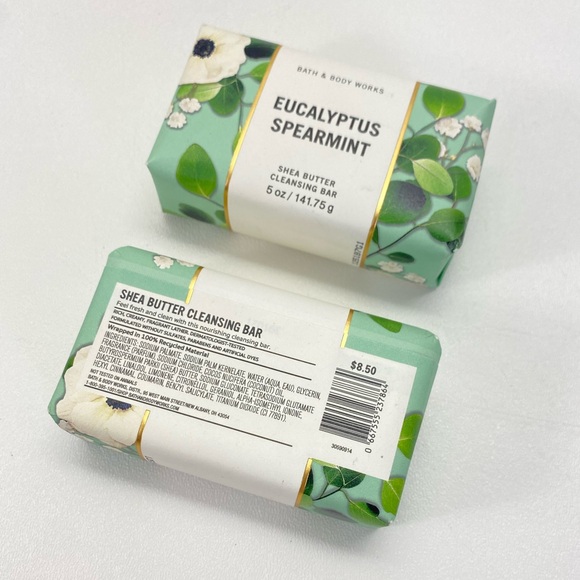 2 Bath & Body Works Eucalyptus Spearamint Shea Butter Cleansing Bar Soap 5oz - Picture 2 of 3